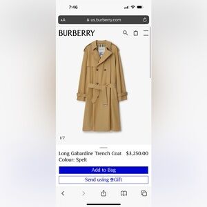 Vintage Burberry Gabardine Trench Coat, size M (40-42 US)